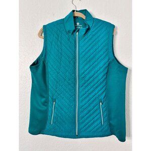 Levelwear Women's Teal Quilted Sleeveless Vest XXLT With Zipper Pockets NWOT
